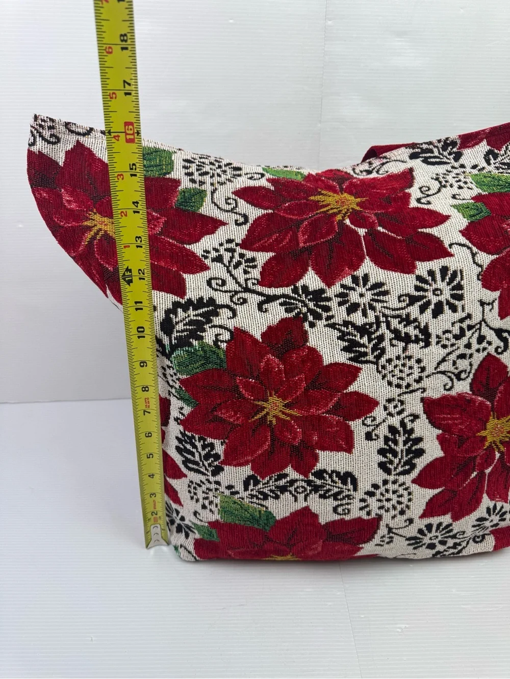 NWT Merry Christmas Tote Bag Poinsettia Floral Themed Style #TRSNO-TB 23x18x9”